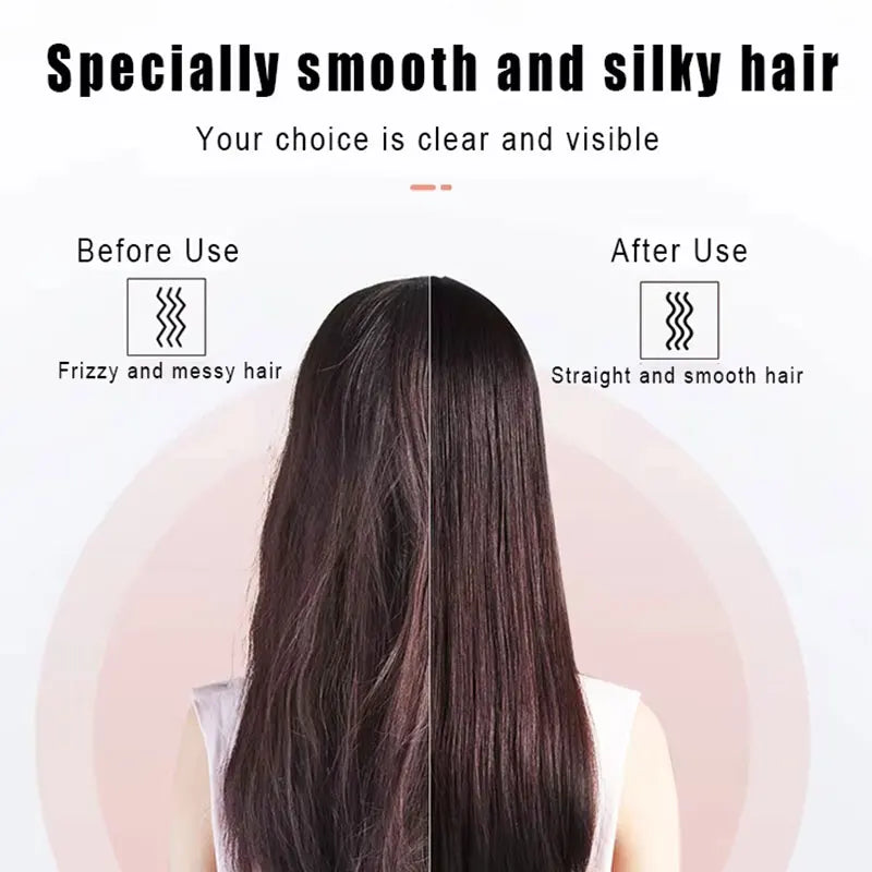 Electric Hot Hair Straightening Comb – Ionic Anti-Scald Hair Straightener Brush for Fast Smoothing & Styling at Home