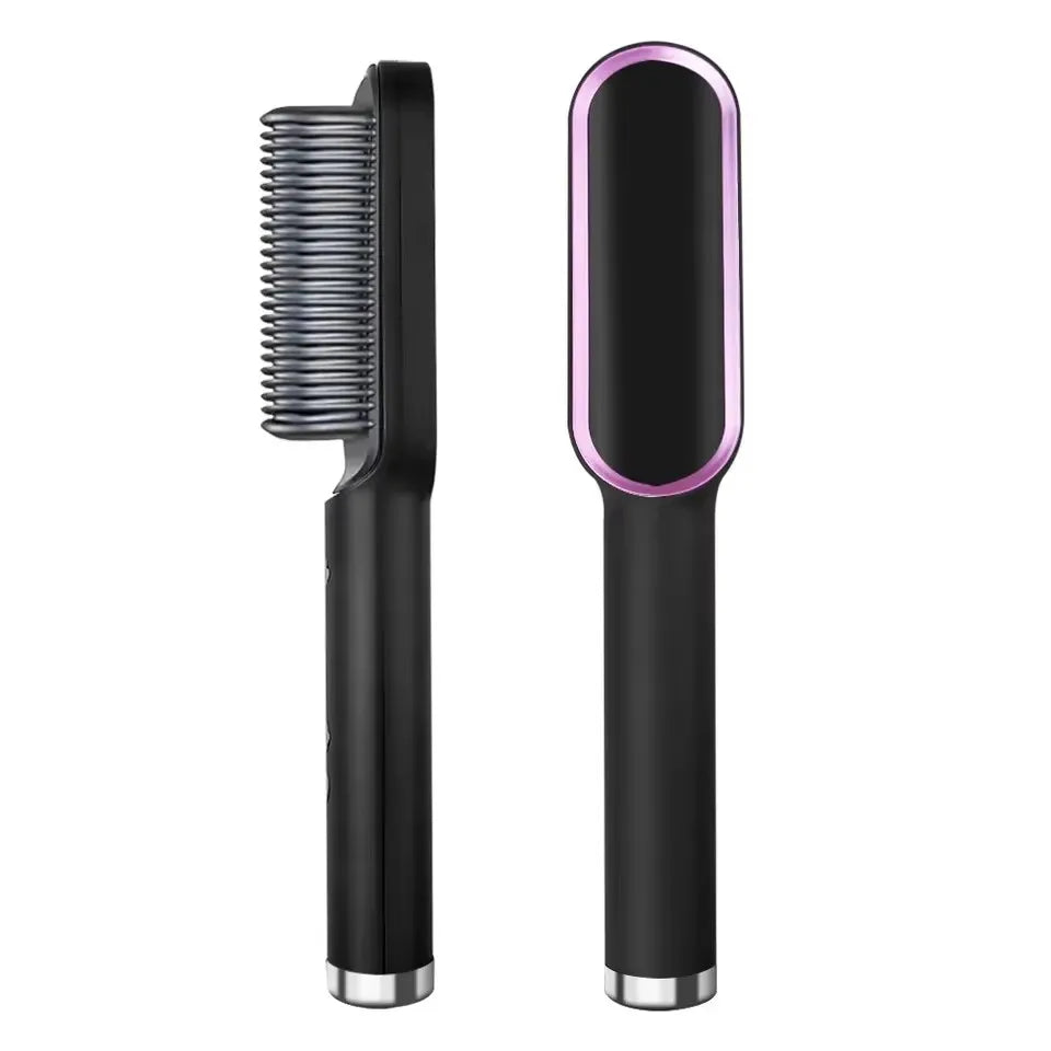 Electric Hot Hair Straightening Comb – Ionic Anti-Scald Hair Straightener Brush for Fast Smoothing & Styling at Home