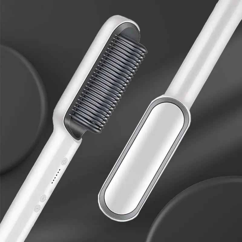 Electric Hot Hair Straightening Comb – Ionic Anti-Scald Hair Straightener Brush for Fast Smoothing & Styling at Home