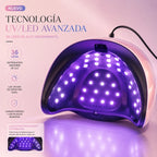 268W UV LED Nail Lamp – Pink & White Gradient Professional Gel Nail Dryer with 36 LED Beads, Smart Sensor & 4 Timer Settings