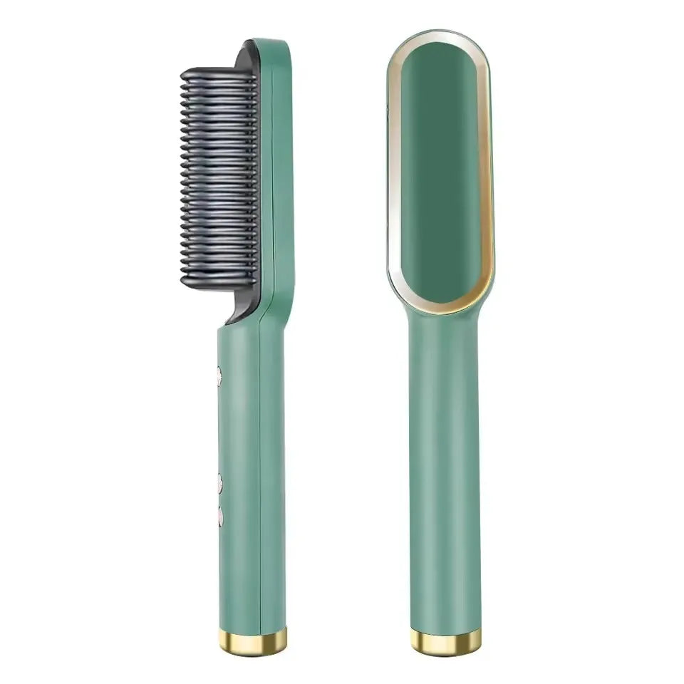 Electric Hot Hair Straightening Comb – Ionic Anti-Scald Hair Straightener Brush for Fast Smoothing & Styling at Home