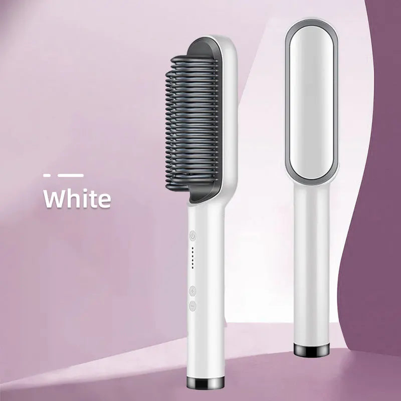 Electric Hot Hair Straightening Comb – Ionic Anti-Scald Hair Straightener Brush for Fast Smoothing & Styling at Home