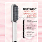 Electric Hot Hair Straightening Comb – Ionic Anti-Scald Hair Straightener Brush for Fast Smoothing & Styling at Home