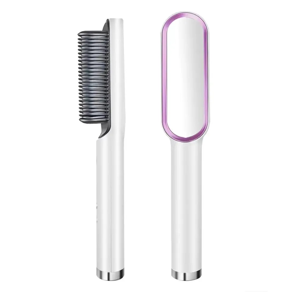 Electric Hot Hair Straightening Comb – Ionic Anti-Scald Hair Straightener Brush for Fast Smoothing & Styling at Home
