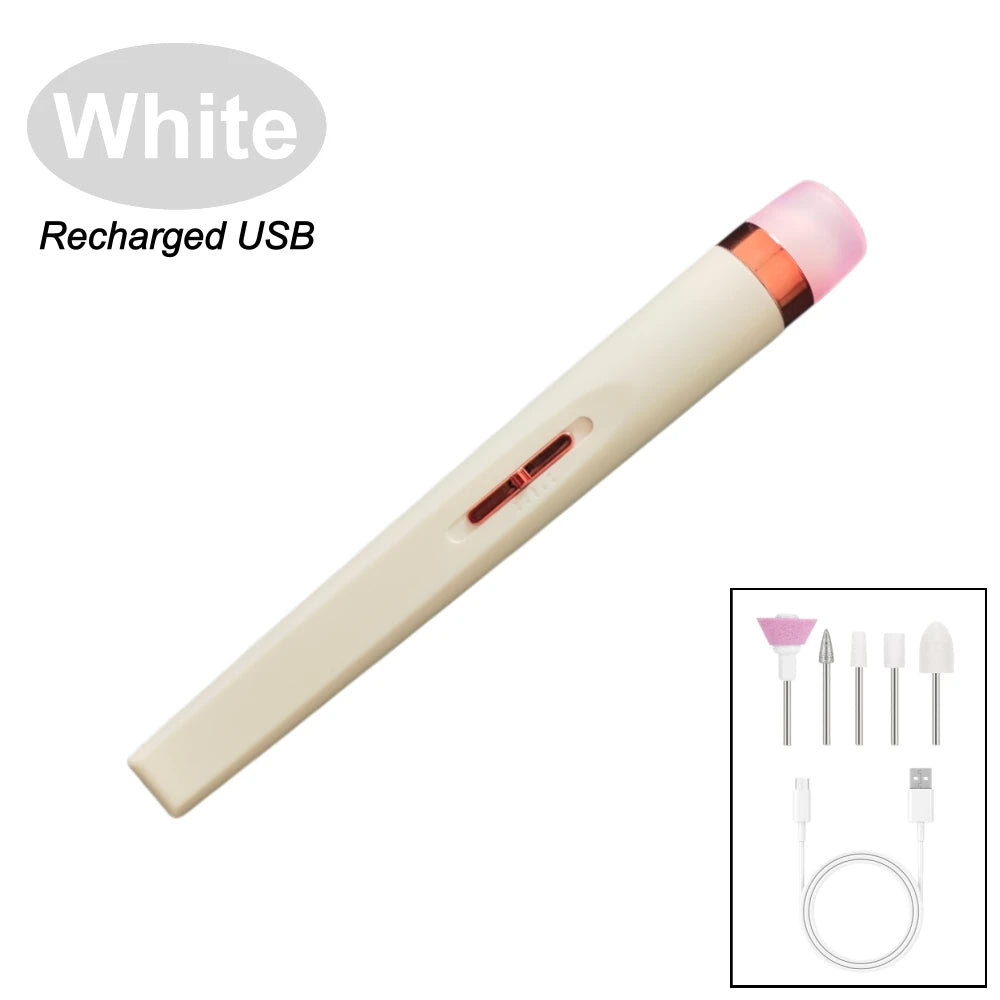 5-in-1 Portable Electric Manicure Set – USB Rechargeable Nail Drill, Polisher & Exfoliation Tool for Professional Nail Carer Nail Salon