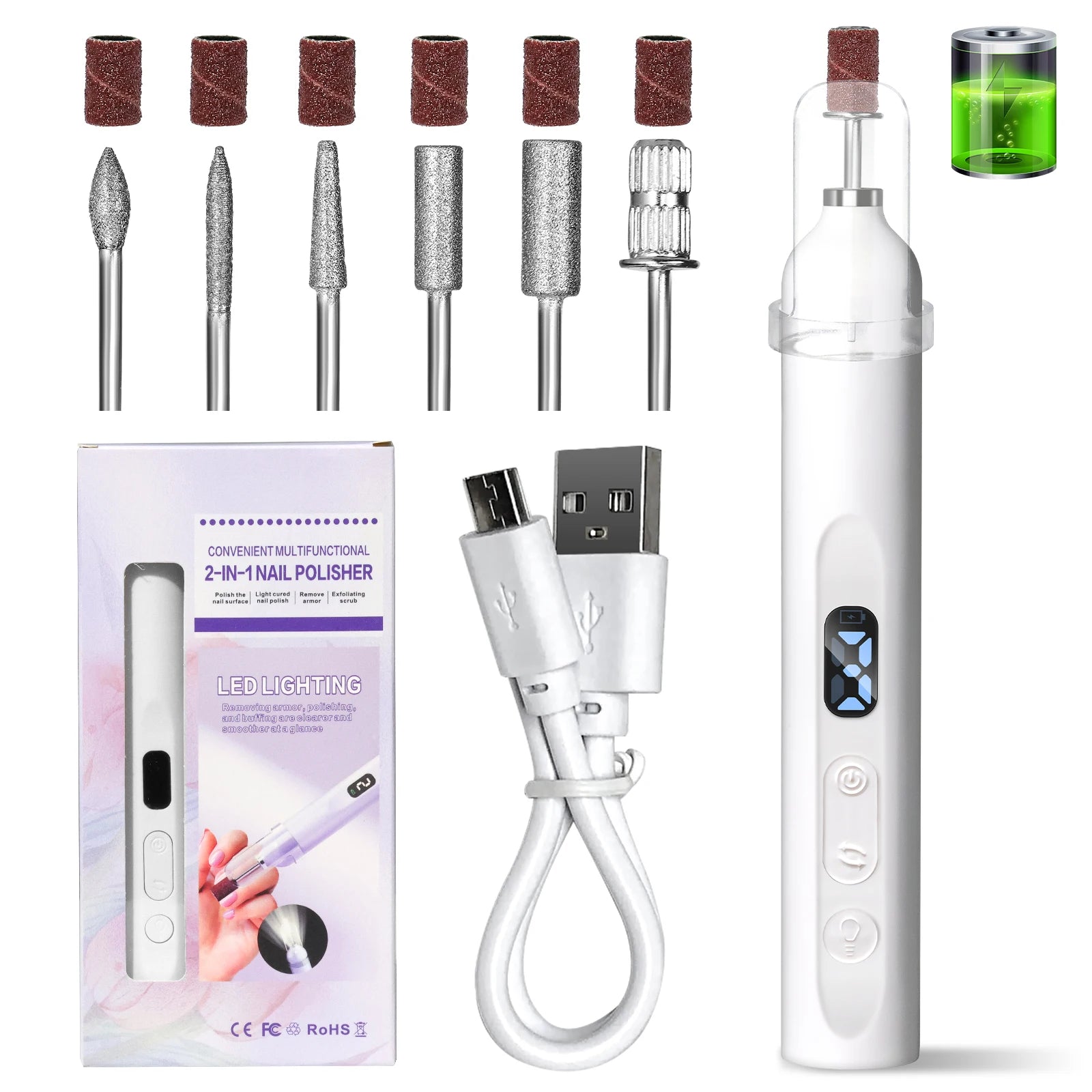 Nail Pro 2-in-1™ Electric Drill and UV Lamp – Portable Gel & Acrylic Nail Care Tool