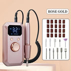 Professional Electric Nail Drill Kit with HD Digital Display – USB Rechargeable Nail & Gel Polisher, 11 Drill Bits & 20 Sanding Bands