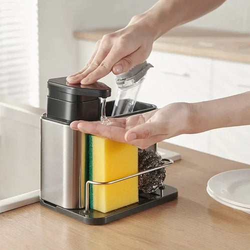 SinkMaster™  3-in-1 Kitchen Sink Organizer – Soap Dispenser, Cutlery Holder & Dish Drying Rack
