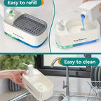 DuoClean™ Space-Saving 3-in-1 Kitchen Organizer with Dual Soap Pumps and Sponge Storage