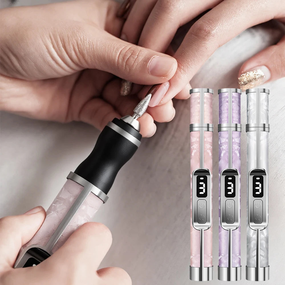 Professional Electric Nail Drill Kit with LED Display – 12 Drill Bits for Acrylic, Gel, Manicure & Pedicure Nail Polishing