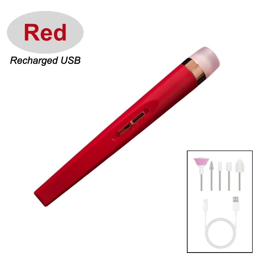 5-in-1 Portable Electric Manicure Set – USB Rechargeable Nail Drill, Polisher & Exfoliation Tool for Professional Nail Carer Nail Salon