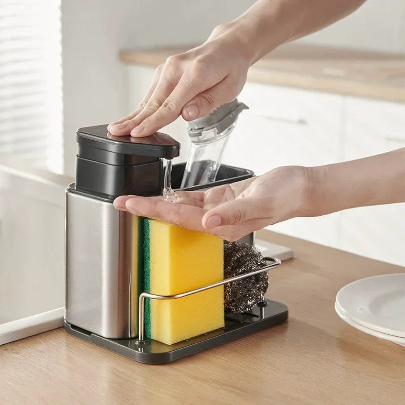 SinkMaster™  3-in-1 Kitchen Sink Organizer – Soap Dispenser, Cutlery Holder & Dish Drying Rack