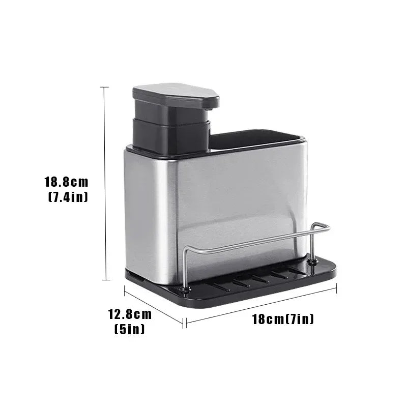 SinkMaster™  3-in-1 Kitchen Sink Organizer – Soap Dispenser, Cutlery Holder & Dish Drying Rack