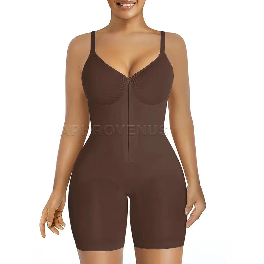 SHAPERX Shapewear for Women Tummy Control Bodysuits Zip-Up Comfort Ultra Stretch Fabric Customizable Fit Breathable Mesh Design Comfortable Fit