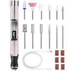 Professional Electric Nail Drill Kit with LED Display – 12 Drill Bits for Acrylic, Gel, Manicure & Pedicure Nail Polishing