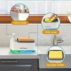 DuoClean™ Space-Saving 3-in-1 Kitchen Organizer with Dual Soap Pumps and Sponge Storage