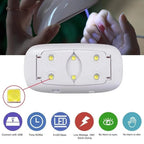 Portable 6W UV LED Sun Mini Nail Dryer Lamp – Compact Gel Nail Curing Light for Home & Travel Use