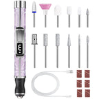 Professional Electric Nail Drill Kit with LED Display – 12 Drill Bits for Acrylic, Gel, Manicure & Pedicure Nail Polishing
