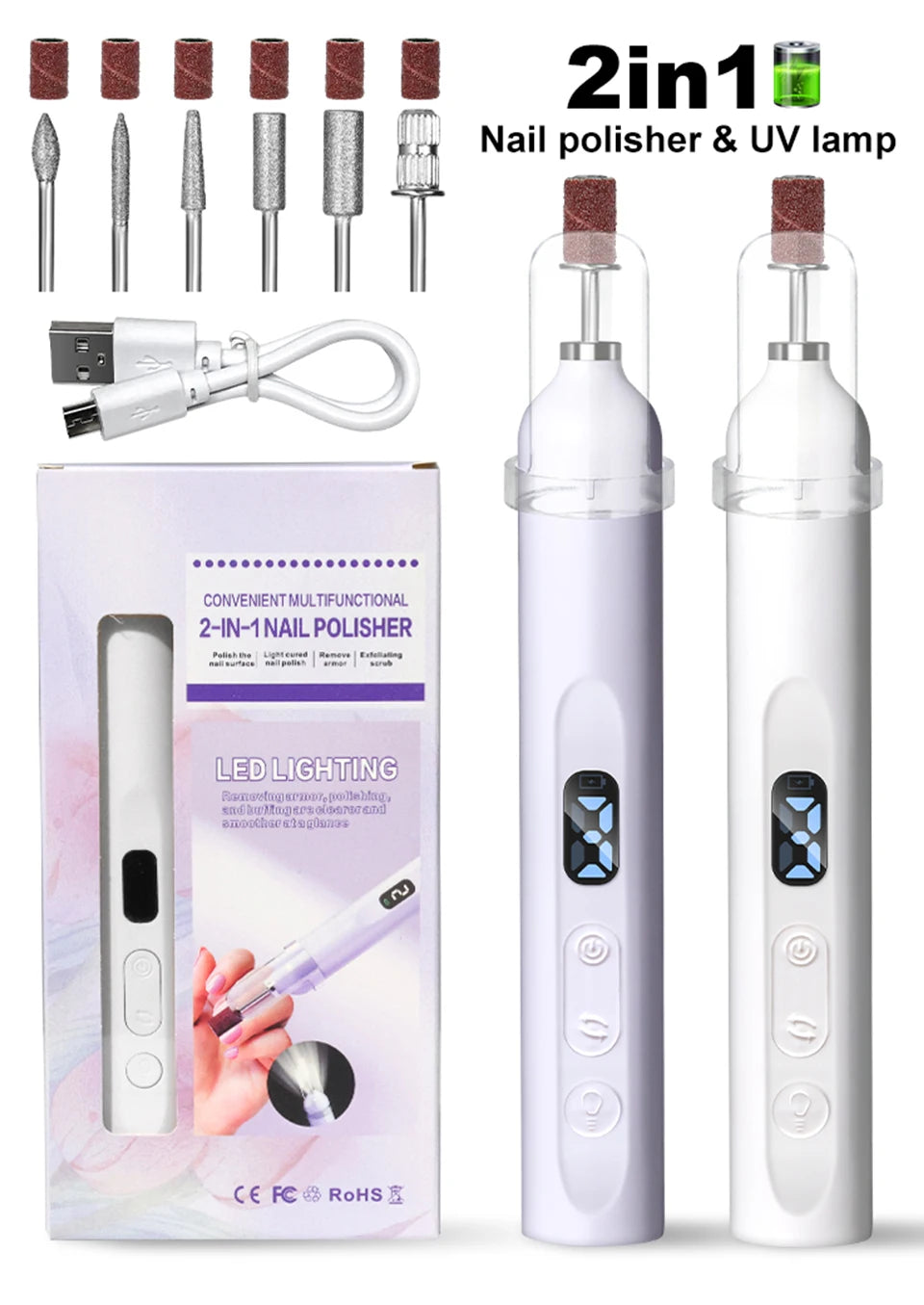 Nail Pro 2-in-1™ Electric Drill and UV Lamp – Portable Gel & Acrylic Nail Care Tool