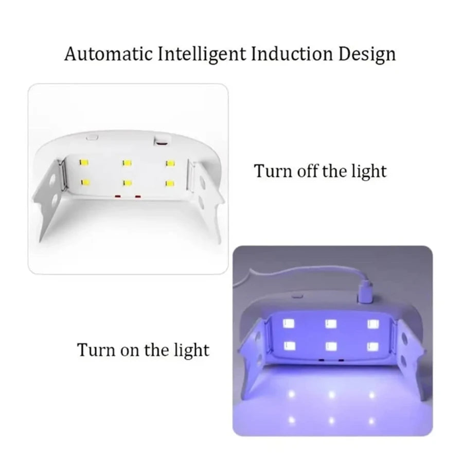 Portable 6W UV LED Sun Mini Nail Dryer Lamp – Compact Gel Nail Curing Light for Home & Travel Use