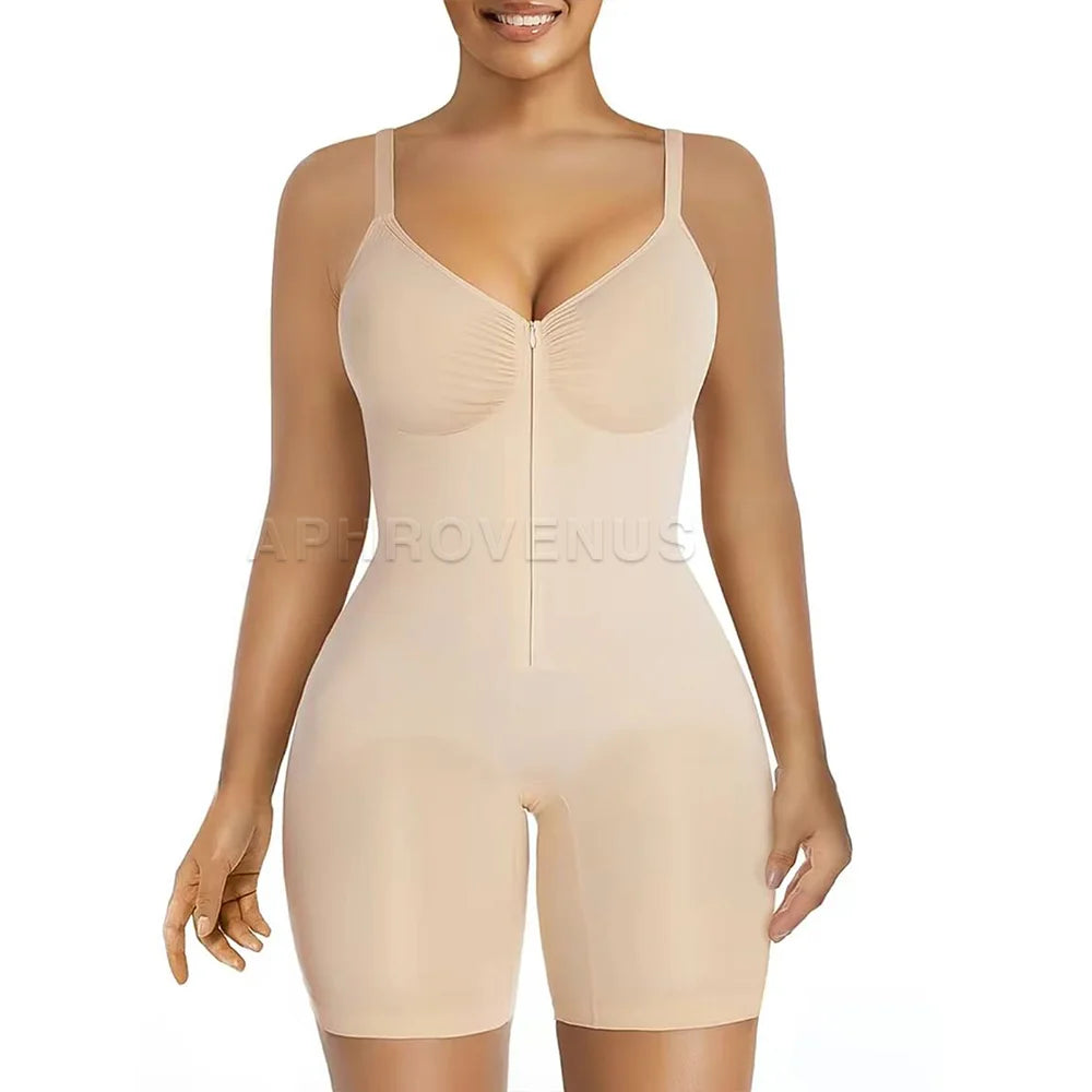 SHAPERX Shapewear for Women Tummy Control Bodysuits Zip-Up Comfort Ultra Stretch Fabric Customizable Fit Breathable Mesh Design Comfortable Fit