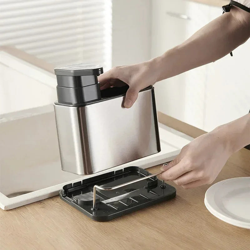 SinkMaster™  3-in-1 Kitchen Sink Organizer – Soap Dispenser, Cutlery Holder & Dish Drying Rack