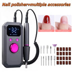 Professional Electric Nail Drill Kit with HD Digital Display – USB Rechargeable Nail & Gel Polisher, 11 Drill Bits & 20 Sanding Bands